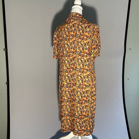 Vintage Bob Mackie Studio Silk Abstract Print Dress Size 12 - Picture 14 of 16